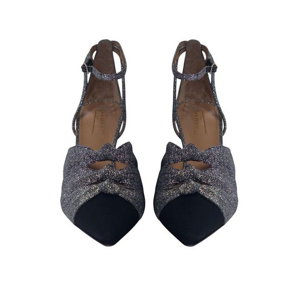 Aquazzura  Mondaine Knot Details Heels in Multicolor Glitter - Picture 2 of 6